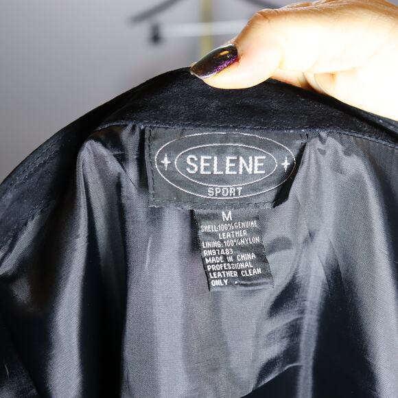 Selene Sport Genuine Leather Suede Jacket & Skirt Set Black M - Picture 4 of 5